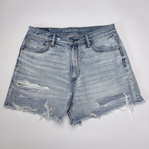 American Eagle Outfitters Women's Distressed Blue Jean Shorts